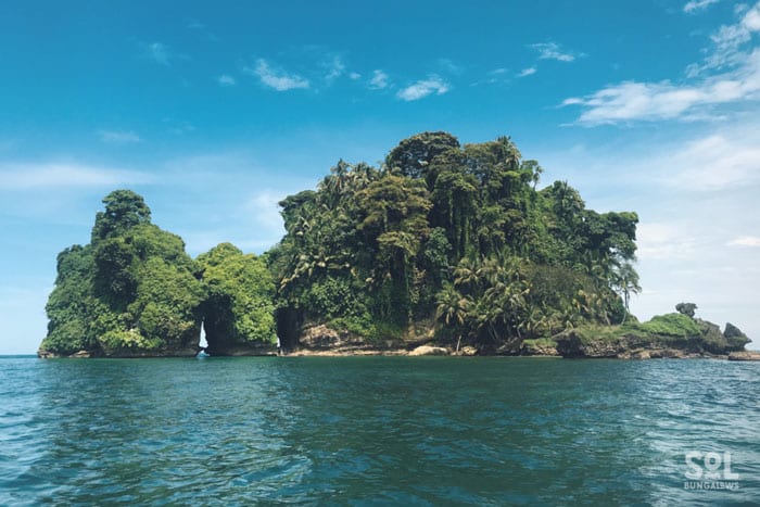 a landscape view of bird island, Isla de los Pajaros, in Bocas del Toro, one of the best things to do