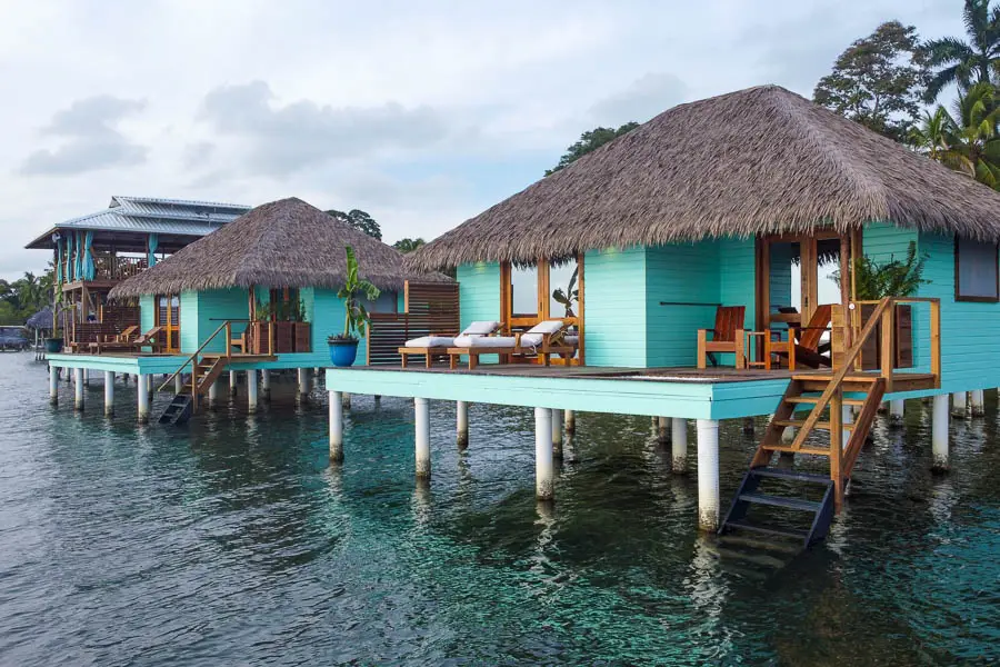 The side view of the Sol Bungalows property which is a very safe place to stay in Bocas del Toro.