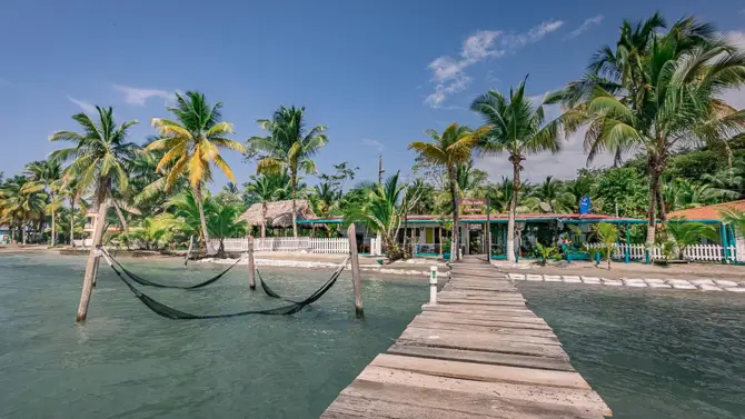 Doña Mara Hotel sits in front of a nice calm beach in Bocas del Toro.