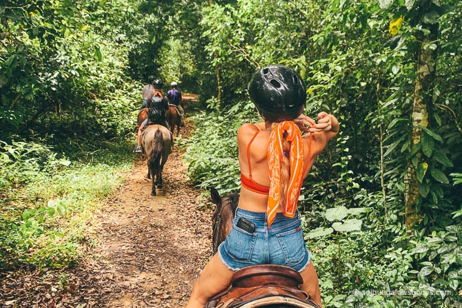 Hiking through the jungle at Bluff Beach on Horseback is the #1 best thing to do in Bocas del Toro