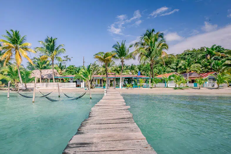 Dona Mara Beach Hotel is just steps from the Caribbean on Isla Carenero