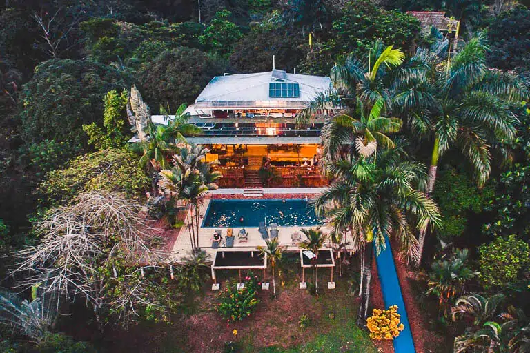 Bambuda Lodge the number one hostel in Panama from a drone