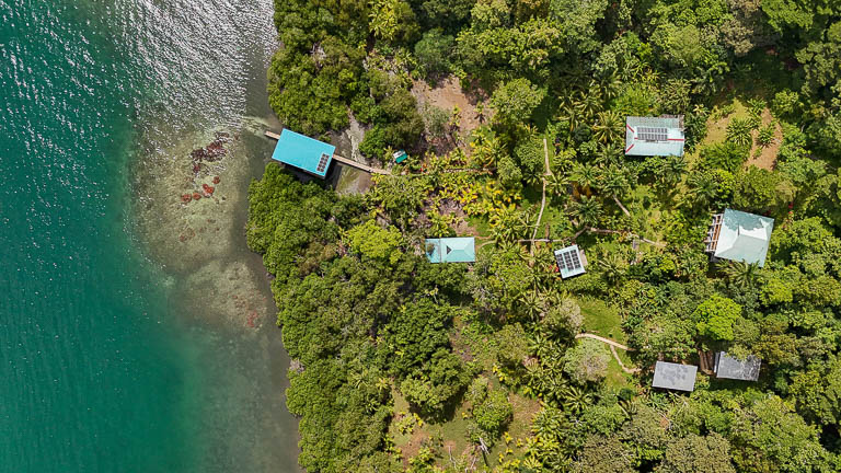 drone of roam yoga and wellness lodge on isla solarte.