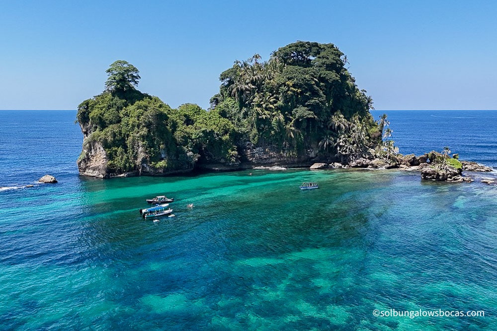 bird island in bocas del toro Panama, drone