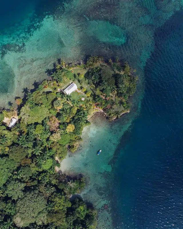 hospital point on isla solarte by drone