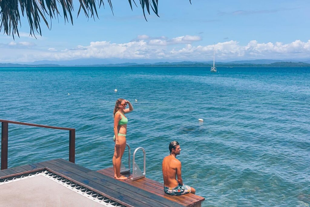 Take in the incredible views from the deck of your overwater bungalow.