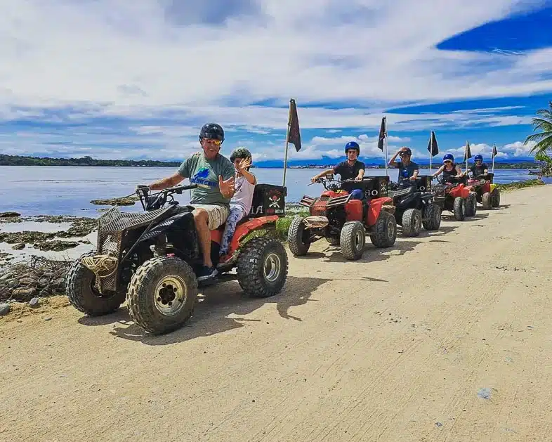 ATV with flying pirates across Isla Colon